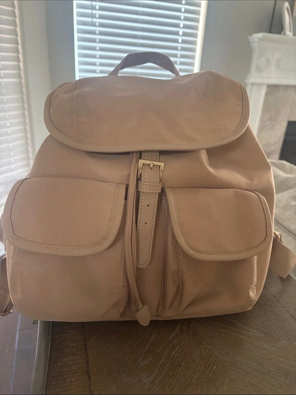 Year Of Ours Neutral Beige Backpack with Front Pockets